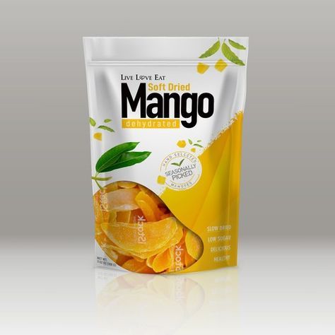 Custom Product Packaging, Chip Packaging, Packaging Snack, Dried Fruit Snacks, Fruit Packaging, Packaged Snacks, Fruit Snack, Dried Mangoes, Box Packaging Design