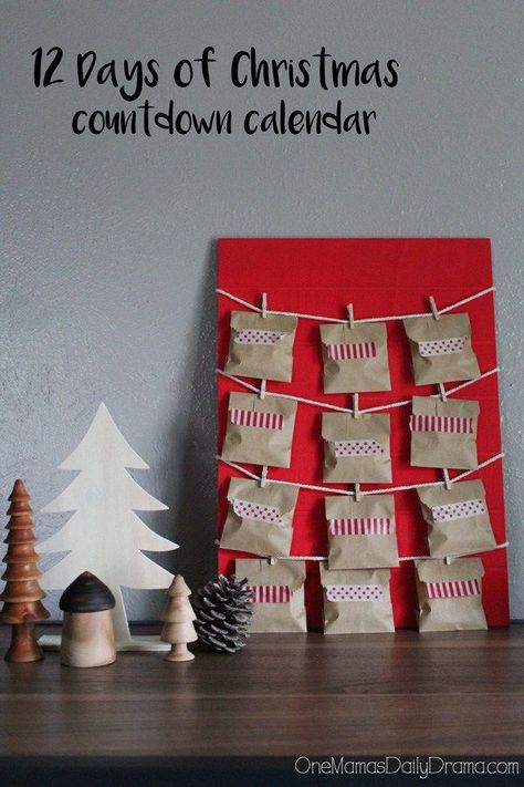 12 Days of Christmas countdown calendar | DiY Advent calendar with a fun note card inside each envelope. Add a sweet candy or write out a family challenge. Countdown Calendar Diy, Daily Drama, Yule Crafts, Xmas Countdown, Christmas Countdown Diy, 12 Days Of Xmas, Winter Diy Crafts, Family Challenge, Christmas Countdown Calendar