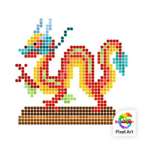 Chinese Pixel Art, Dragon Perler Bead Patterns, Dragon Perler Beads, Pixel Art Dragon, Pixel Dragon, Pokemon Cross Stitch Patterns, Easy Perler Bead Patterns, Bead Weaving Tutorials, Perler Crafts