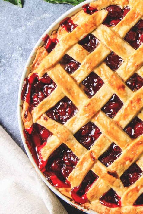 Keto Cherry Pie {the BEST filling!} - The Big Man's World ® Sugar Free Cherry Pie Filling, Keto Cherry Pie, Low Carb Cherry Pie, Sugar Free Cherry Pie, Tart Cherry Pie, Keto Pies, Keto Bakery, Low Carb Pie Crust, Sour Cherry Pie