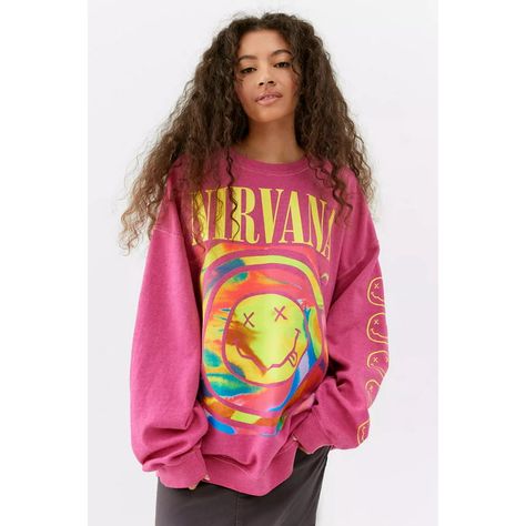 Pink Nirvana Sweatshirt, Pink Nirvana, Nirvana Smile, Nirvana Hoodie, Nirvana Sweatshirt, Urban Outfitters Women, Urban Outfitters Tops, Pink Sweatshirt, Brand Tags