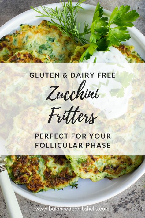 Follicular Phase Dinner, Dairy Free Zucchini Fritters, Cycling Food, Follicular Phase, Cheese Block, Homemade Aioli, Zucchini Fritters Recipe, Cycle Syncing, Gluten And Dairy Free