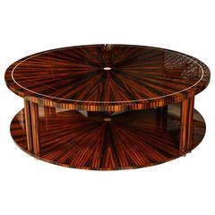 Art Deco Style Coffee Table in Macassar Deco Coffee Table, Art Deco Coffee Table, Art Deco Wood, Art Deco Coffee, Tiled Coffee Table, Round Cocktail Tables, Hall Furniture, Art Deco Interior Design, Deco Furniture