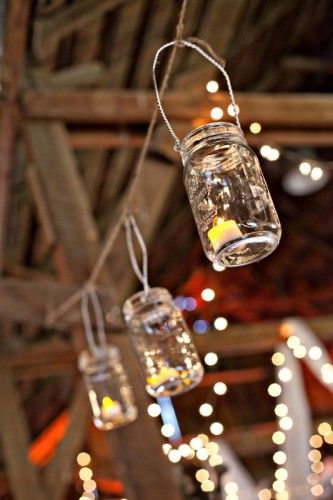 ligth Mason Jar Lights, Mason Jar Lanterns, Country Party, Barn Parties, Barn Dance, Jar Lanterns, Sweet 16 Parties, Jar Lights, A Barn