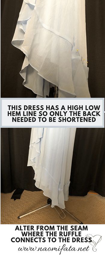 Shorten a dress without hemming from the bottom The Sustainable Sewing Coach How To Shorten A Dress Without Sewing, How To Shorten A Dress, Sustainable Sewing, Mullet Dress, Folding Tips, Ruffle Bottom Dress, Bridal Alterations, Clothing Alterations, Flamingo Dress