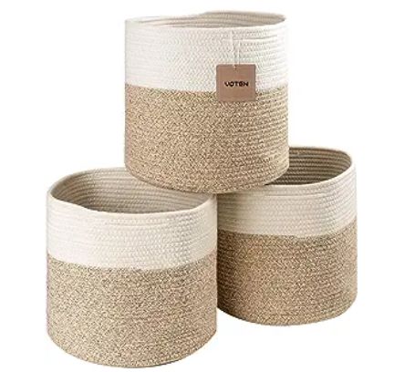 voten Cube Storage Baksets Bins 11x11’’ Fit 12x12’’ Cube Storage Organizer Bookcases Shelving,Stylish&Durable Woven Cotton Storage Basket Containers for Organizing 3-Pack Beige - $34.19 Basket Bins, Cube Storage Baskets, Cube Shelving, Toy Cabinet, Cube Storage Organizer, Fabric Storage Cubes, Cubby Hole, Bookcase Organization, Cube Storage Bins