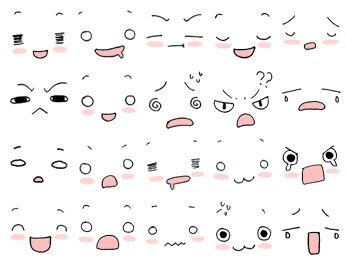 Emotion Faces, Kawaii Faces, Kawaii Illustration, 캐릭터 드로잉, Drawing Expressions, Cute Doodles Drawings, Chibi Drawings, Kawaii Doodles, Figure Drawing Reference