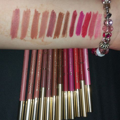 Milani Lip Liner, Lip Liner Swatches, Burgundy Makeup Look, Brown Lip Liner, Beige Lipstick, Burgundy Makeup, Burgundy Lipstick, Light Pink Lip Gloss, Drugstore Products