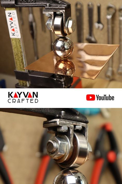 I made a miniature size English Wheel with a clamp! check my video tutorial for the details. English Wheel, Metal Working Tools, Espresso Machine, The Details, Video Tutorial, Metal Working, Espresso, Coffee Maker, Wheel