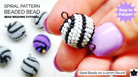 Free Beading Tutorials, Handmade Beaded Bracelets, Beaded Jewelry Pattern, Beadwork Tutorial, Beaded Bead, Bead Weaving Tutorials, Weaving Tutorial, Beaded Beads, Beading Patterns Free