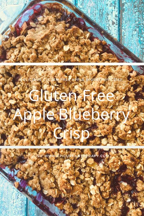 Gluten Free Apple Blueberry Crisp, Apple Blueberry Crisp Recipe With Oats, Apple Blueberry Dessert, Blueberry Apple Crisp, Gluten Free Fruit Crisp, Apple Blueberry Crisp, Gluten Free Blueberry Crisp, Gluten Free Crisps, Blueberry Crisp Recipe