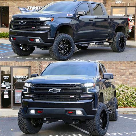 2019 Chevrolet Silverado Trail Boss equipped with a Fabtech 4” Lift Kit Lifted Trail Boss, 2022 Chevy Silverado 1500 Lifted, Chevy Trail Boss, Black Chevy Silverado, Chevy Silverado Trail Boss, Silverado Trail Boss, New Chevy Silverado, 2019 Silverado, Single Cab Trucks