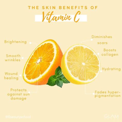 The skin benefits of vitamin C Vitamin E Benefits For Skin, Vitamin C Benefits For Skin, Vitamin C Skin Benefits, Vitamin C Benefits Skincare, Benefits Of Vitamin C Serum, Vitamin C For Skin, Vitamin C Serum Benefits, Vitamin Injections, Serum Benefits