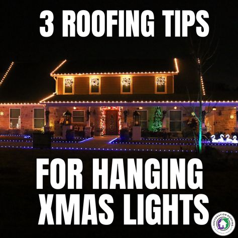 Don’t cause your shingle to jingle this holiday. Whether you are the kind of person that starts decorating the beginning of November or waits until after Thanksgiving, it is important to know how to safely hang your Christmas lights. Christmas Lights Roof, Christmas Lights On Roof, Roof Christmas Lights, Roof Restoration, Hanging Christmas Lights, Xmas Lights, Roof Tiles, Roof Light, Roof Shingles