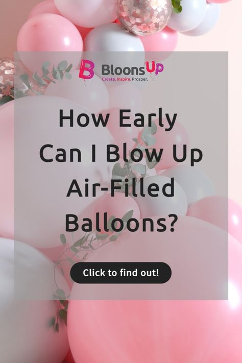 Planning to decorate your party or event with an air-filled balloon column, arch or garland? You want to know how long before the event you can safely blow up the balloons. #partydecorations #balloonguide #bloonsup How To Make A Balloon Column Stand, Air Filled Balloon Ideas, Sweet 16 Balloon Columns, Balloon Arches Diy, How To Decorate With Balloons, Balloon Arch Without Stand, Small Balloon Centerpieces, Diy Balloon Arch Stand, Decorate With Balloons