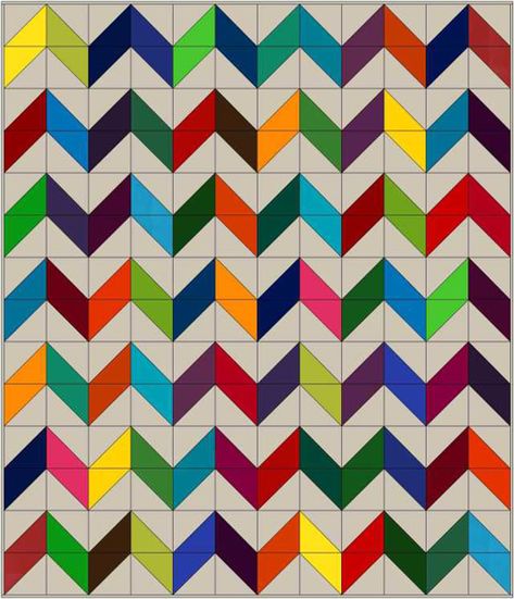 Red Modular, Chevron Quilt Pattern, Quilting 101, Charm Pack Quilts, Charm Squares, Quilt In A Day, Half Square Triangle Quilts, Triangle Quilt, Chevron Quilt