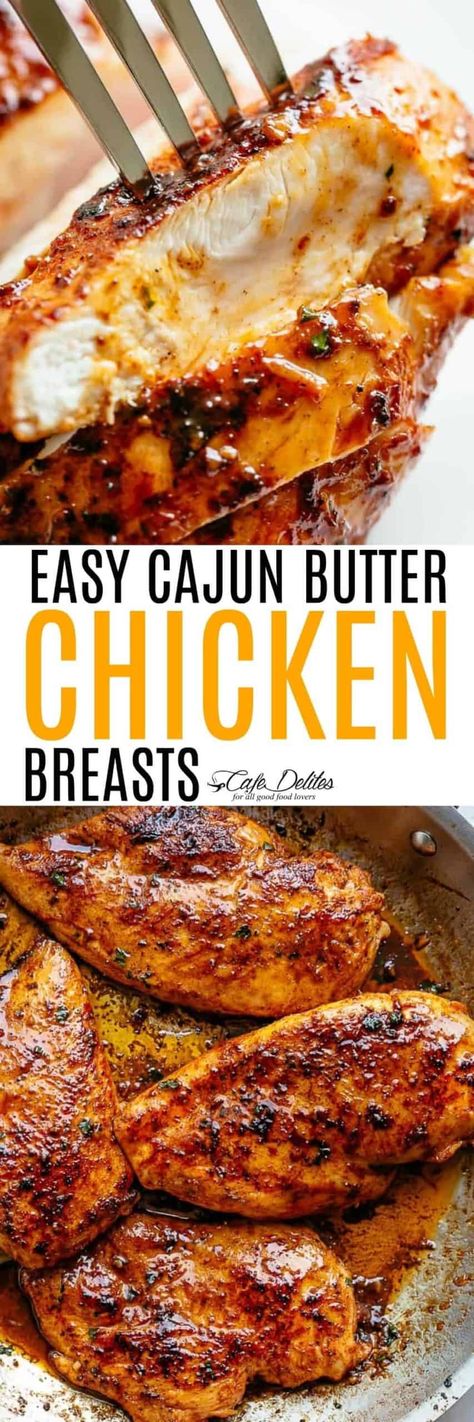 Cajun Chicken Breast Recipes, Simple Chicken Breast Recipe, Cajun Butter Chicken, Butter Chicken Keto, Cajun Grilled Chicken, Simple Chicken Breast, Best Chicken Seasoning, Cajun Chicken Breast, Freezing Cooked Chicken