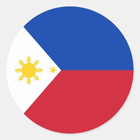 Philippines Flag Classic Round Sticker - Philippines gift idea Phillipines Flag Aesthetic, Philippines Logo, Philippines Flag, Flag Patches, Round Stickers, The Philippines, Philippines, Flag, Stars