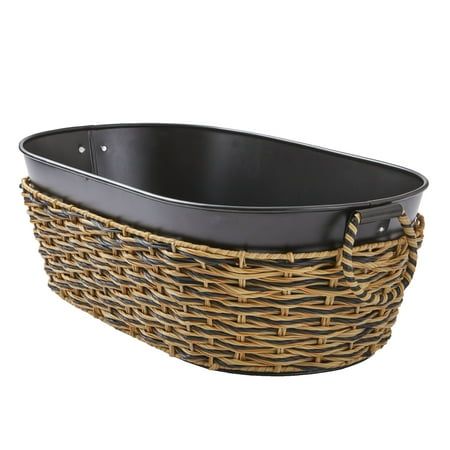 Update and upgrade your party dcor with the Better Homes & Gardens Oval Galvanized Tub, Black. Fashion meets function with this stylish, oval 21.37" W x 11.5" L x 6.5" H tub. Oval Tub with rattan present a simple, classic style that complements most dcor. This lovely, Oval tub will serve all your indoor and outdoor functions beautifully for years to come. Dining In Kitchen, Oval Tub, In Kitchen Dining, Party Tub, Galvanized Tub, Beverage Tub, Retro Fan, Beige And Black, Kitchen Cabinets In Bathroom