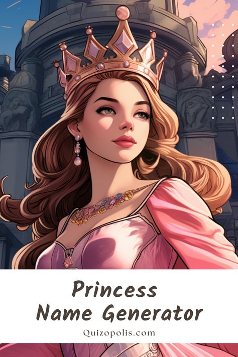 Dive into the world of fairytales with our Princess Name Generator. Your majestic name awaits! Royal Name Generator, Majestic Names, Princess Name, Fantasy Princess, Name Generator, Generators, The Princess, A Princess, Fairy Tales