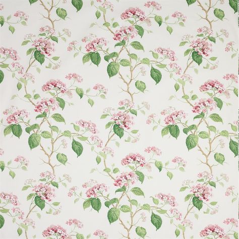 Colefax Design Library Colefax And Fowler Wendle Wallpaper, Colefax And Fowler Fabric, Colefax And Fowler Wallpaper, Floral Chintz Fabric, Hydrangea Tree, Pink And Green Fabric Floral Prints, Chintz Fabric, Silk Velvet Fabric, Childrens Rugs