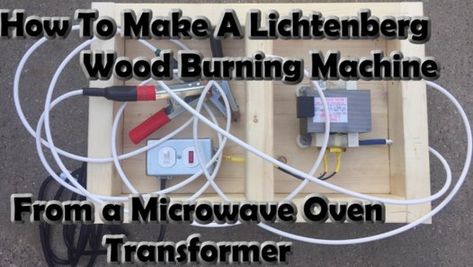 I show how I made my Lichtenberg wood burning machine from a microwave oven transformer to burn lichtenberg figures or fractal burns. If you would like to donate to my channel so I can upgrade my video equipment here is the link https://paypal.me/DoublerenoMore videos on my YouTube Channel https://www.youtube.com/doublerenoHere is a link to products I used from Amazon: The Lighted Pilot Switch: http://amzn.to/2slOCWLThe Steel Outlet Box: https://amzn.to/2pjE06aThe Outlet Cover: http://amzn.to/2 Lichtenberg Wood Burning Machine, Burning Wood With Electricity, Lichtenberg Wood Burning, Fractal Wood, Fractal Burning, Lichtenberg Figures, Wood Burning Techniques, Machine Art, Burning Wood