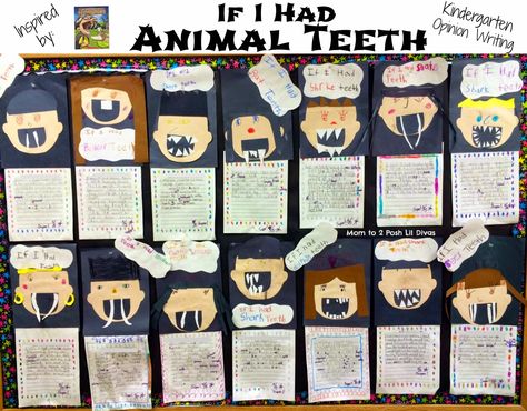 Teeth Kindergarten, Opinion Writing Kindergarten, 1st Grade Writing, First Grade Writing, Animal Teeth, Complete Sentences, Kindergarten Science, Opinion Writing, Persuasive Writing