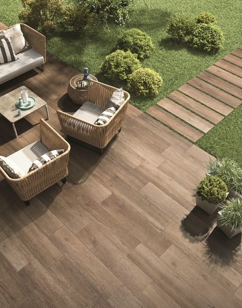 Outdoor Wood Tiles, Outdoor Tile Patio, Design Per Patio, Outdoor Porcelain Tile, Exterior Tiles, Garden Tiles, Patio Tiles, Patio Flooring, Wood Look Tile