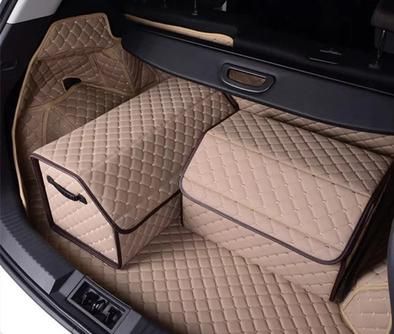 Car Trunk Organizer - Beige Interior Car Aesthetic, Aesthetic Car Decor, Car Trunk Organizer, Bling Car, Bling Car Accessories, Trunk Organizer, Inside Car, Custom Car Interior, Car Console