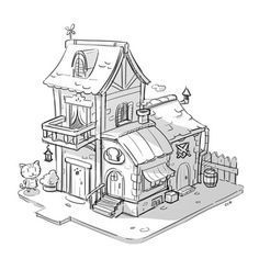 Drawing Figures, Isometric Drawing, Building Drawing, House Sketch, Building Concept, Isometric Art, Architecture Drawing Art, Building Art, House Drawing