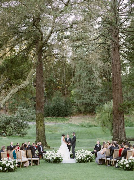 Black Tie Optional Wedding Decor, Small Garden Wedding Ceremony, Outdoor Black Tie Wedding, Black Tie Backyard Wedding, Garden Wedding Altar, Outdoor Wedding Alter, Black Tie Garden Wedding, Potluck Wedding, Outside Wedding Ceremonies