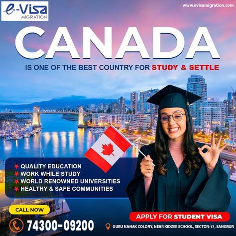 Study Abroad Travel, Canada Poster, Car Advertising Design, Study In Canada, Digital Portrait Illustration, Business Brochure Design, Creative Ads, Cool Countries, To Study