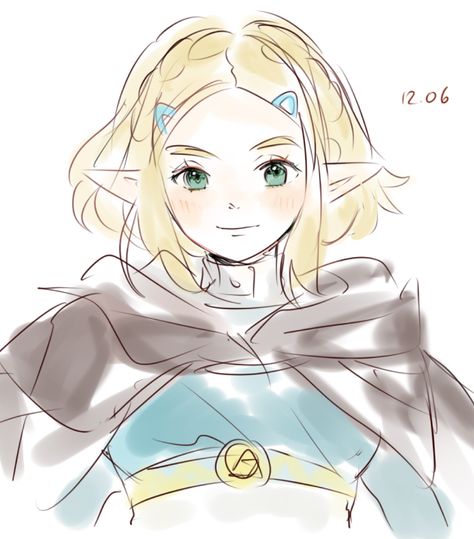 Zelda With Short Hair, Zelda Short Hair, Short Hair Zelda, Zelda Au, Princess Zelda Art, George Costanza, Princesa Zelda, Makeup Hacks Beauty Secrets, Zelda Art