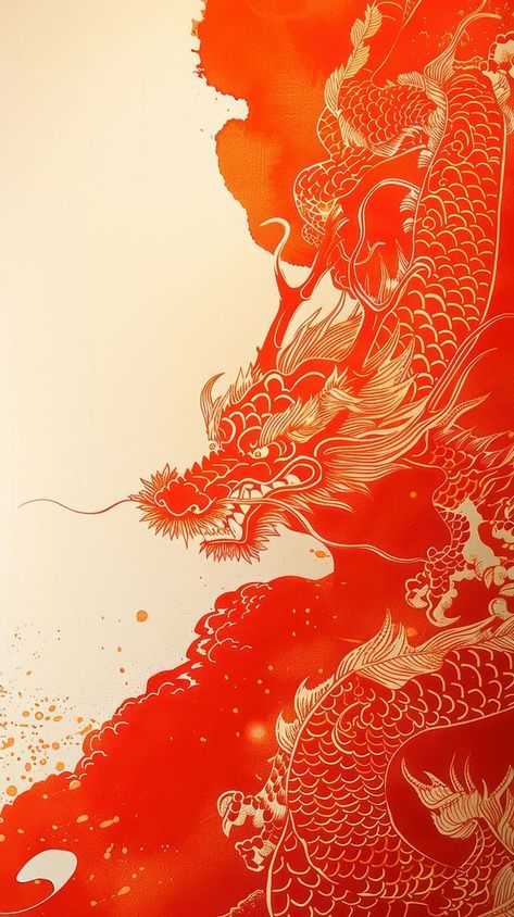 Asian Dragon Aesthetic, Red Dragon Wallpaper Aesthetic, Iphone Wallpaper Dragon, Chinese Art Wallpaper, Dragon Iphone Wallpaper, Red Dragon Wallpaper, Chinese Dragon Wallpaper, Red Japanese Dragon, Red Iphone Wallpaper