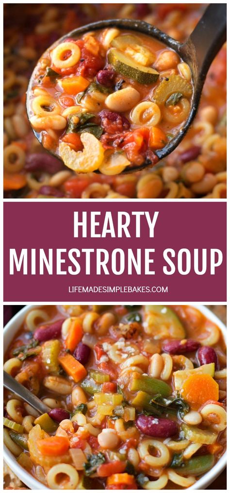 Skinnytaste Minestrone Soup, Spaghetti Warehouse Minestrone Soup Recipe, Italian Veggie Soup, Ministroni Soup Recipe Italian, Beef Minestrone Soup Recipe, Skinnytaste Soup, Minestrone Soup Healthy, Soup Minestrone, Life Made Simple