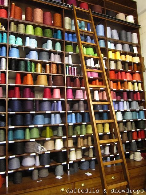 Yarn Display, Thread Storage, Yarn Storage, Country Lifestyle, Thread & Yarn, Yarn Thread, Dream Wall, Yarn Store, Wool Shop