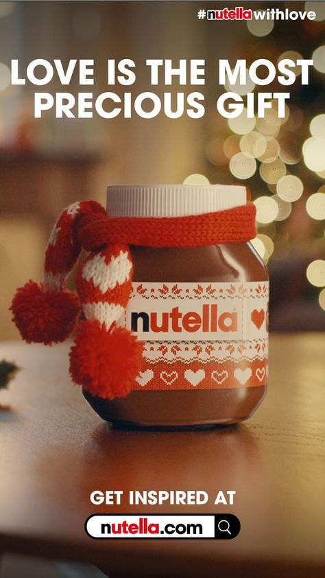 Mini Nutella Gift Ideas, Nutella Gift Ideas, Christmas Jar Ideas, Nutella Gift, Glass Jar Crafts, Nutella Gifts, Christmas Sleepover, Mini Nutella, Crafts With Glass Jars