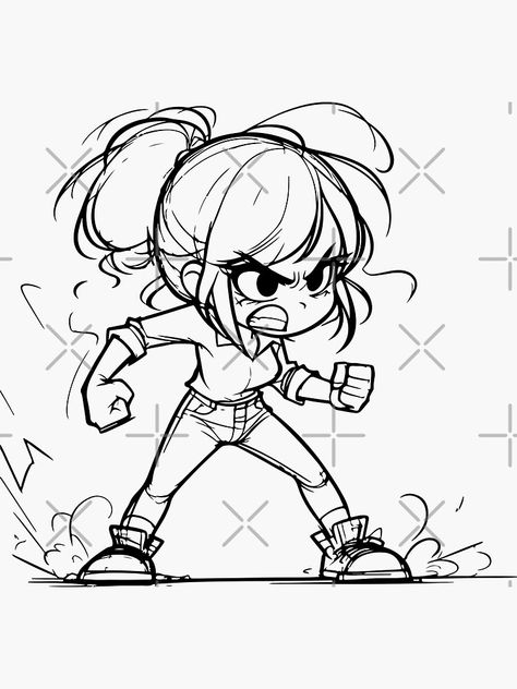 Angry Girl Drawing, Angry Pose Reference, Angry Chibi, Angry Pose, Angry Illustration, Angry Cartoon, Gesture Drawing Poses, Angry Women, Angry Girl