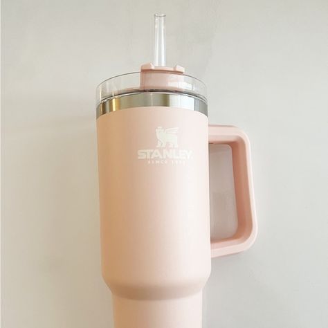 Nectar, light pink Stanley 40oz tumbler Stanley Cup Nectar, Stanley Cup Light Pink, Light Pink Stanley Cup, Light Pink Stanley, Pink Stanley Cup, Preppy Stanley, Aesthetic Cups, Preppy Christmas Gifts, Stanley 40oz Tumbler