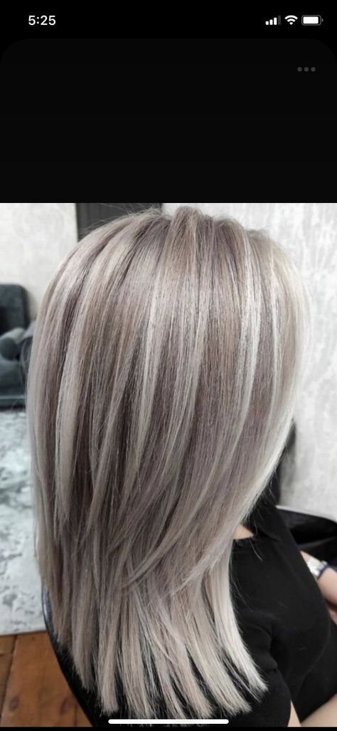 Blend White Hair With Highlights, Silver Brown Blonde Hair, Foils In Grey Hair, Cool Blonde Highlights On Grey Hair, Blonde With Gray Highlights, Mixing Blonde And Grey Hair, White Hair With Lowlights Over 50, Blond To Grey Hair Transition, Grey Hair With Lowlights Older Women