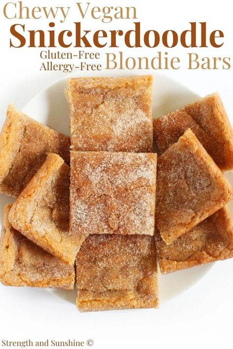 Dairy Gluten Soy Free Dessert, Gluten Free Vegan Sweets, Soy And Dairy Free Desserts, Vegan Gluten Free Bars, Top 9 Allergy Free Recipes, Vegan Blondies Recipe, Gluten Free Dairy Free Recipes Dessert Simple, Allergen Free Dessert, Eggless Bars