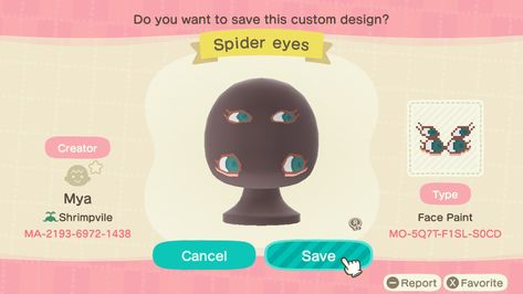 Animal Crossing Facial Hair, Dark Cottagecore Animal Crossing, Acnh Design Codes Clothes, Acnh Faces Code, Goth Animal Crossing, Spooky Island, Cottagecore Animal Crossing, Acnh Patterns, Acnh Clothes