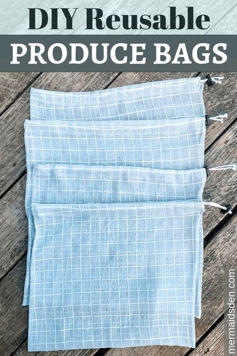 Make your own reusable produce bags out of upcycled curtains from a thrift store. #easysewing #sewingproject #zerowaste Reusable Produce Bags, Beginner Sewing Projects Easy, Produce Bags, Leftover Fabric, Upcycled Crafts, Bags Tutorial, Sewing Projects For Beginners, Sewing Skills, Easy Sewing Projects