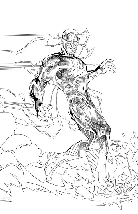 Jim Lee Art, Superhero Coloring, Univers Dc, Jim Lee, White Drawing, Comic Drawing, Flash Art, Black And White Drawing, Dc Comics Art