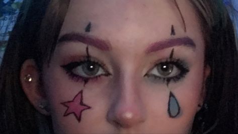 Hisoka Halloween Costume, Hisoka Makeup, College Makeup, Artsy Makeup, Holloween Makeup, Anime Eye Makeup, Anime Cosplay Makeup, Graphic Makeup, How To Do Makeup