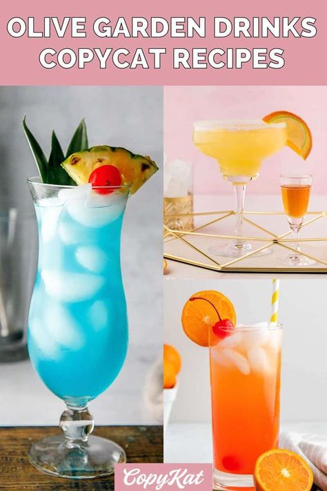 The best copycat recipes for Olive Garden drinks! Learn how to make Olive Garden specialty cocktails, margaritas, sangrias, and non-alcoholic beverages from the restaurant's drink menu. Green Apple Sangria, Apple Sangria Recipes, Garden Drinks, Popular Alcoholic Drinks, Red Sangria Recipes, Best Mixed Drinks, Homemade Margaritas, Iced Tea Drinks, Berry Sangria