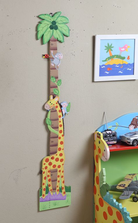 Measure the possibilities with Teamson’s Sunny Safari Growth Chart. Watch your little one learn and grow with this hand painted, hand carved piece. A smiling giraffe and playful monkeys climbing about the growth chart make growing to new heights fun. Perfect for all ages. Height Scale, Safari Room, Wooden Growth Chart, Kids Growth Chart, Growth Charts, Growth Chart Ruler, Country Paintings, Kids Wood, Growth Chart