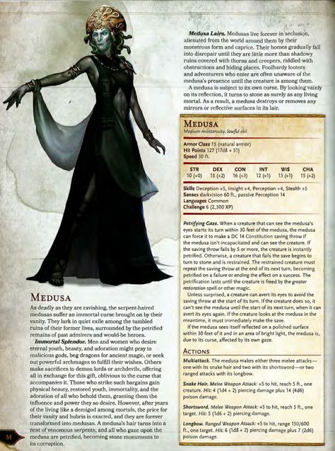 Medusa Dnd, Greek Monsters, Dnd Monster, Monster Vampire, Monster Manual, Medusa Art, Myths & Monsters, Mythical Monsters, Greek Pantheon