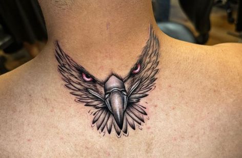 Eagle Neck Tattoo, Eagle Head Tattoo, Yin Yang Tattoos, Armband Tattoo Design, Cool Forearm Tattoos, Intricate Tattoo, Eagle Tattoos, Neck Tattoos, Eagle Tattoo