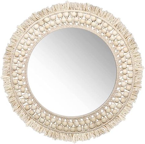 Amazon.com: SWTHONY 18 Inch Round Hanging Boho Mirror for Wall Decor Bohemian Art Wall Decor Decorative Macrame Circle Mirrors for Apatment, Living Room, Bedroom, Nursery, Entryway : Home & Kitchen Purple And Gray Bedroom Ideas, Purple And Gray Bedroom, Nursery Entryway, Purple Accent Wall, Circle Mirrors, Macrame Circle, Wall Decor Bohemian, Cheap Boho, Boho Mirror